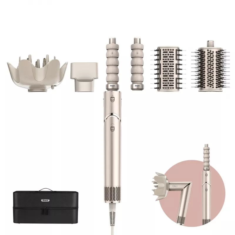 Shark FlexStyle 5 en 1 Air Styler y secador de pelo con rizadores automáticos, cepillo plano, cepillo ovalado, boquilla, difusor, bolsa de almacenamiento, sin daños térmicos