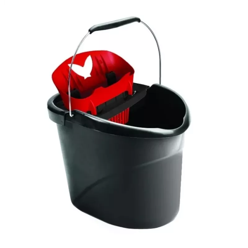 Cubo con escurridor de fregona Vileda 157870 — negro, 10 L, compatible con Ultramax y Ultramax XL, 380×300×380 mm