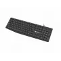 Teclado con cable de tamaño completo NATEC NAUTILUS NKL-1950 — USB, QWERTY US International, 105 teclas, negro