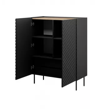 Estantería Cama Meble ONDA 2D2SZ librería 98×45×127 cm negro