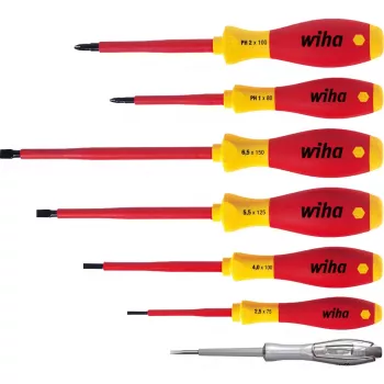 Set de destornilladores VDE Wiha 7 piezas planos, Phillips Phillips (00834)