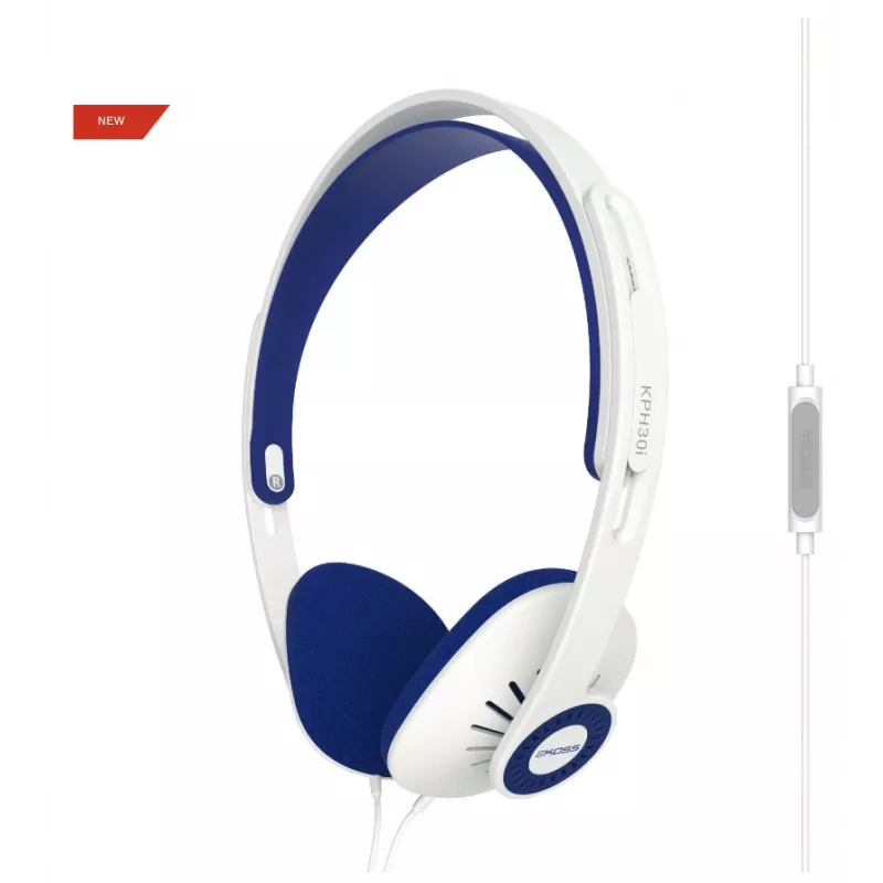 Koss KPH30i Auriculares con cable diadema Azul, Blanco