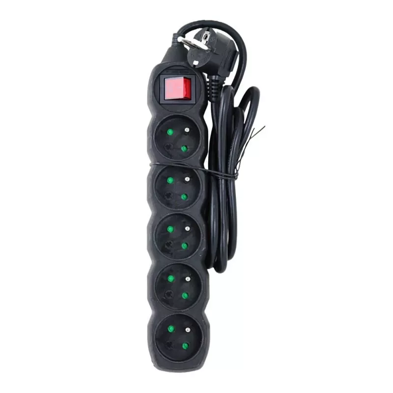 Alargador Esperanza ELK214K cable de 1.5 m 5 tomas Type E para interiores negro
