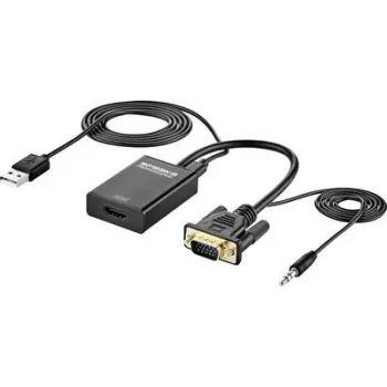 SpeaKa Professional Convertidor AV SP-12111624[conector hembra VGA - HDMI] 1920 x 1080 píxeles (SP-12111624)