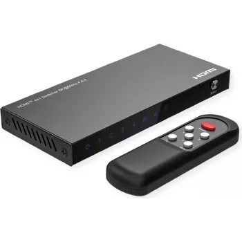 ROLINE Conmutador HDMI 8K, 4 puertos, con mando a distancia IR