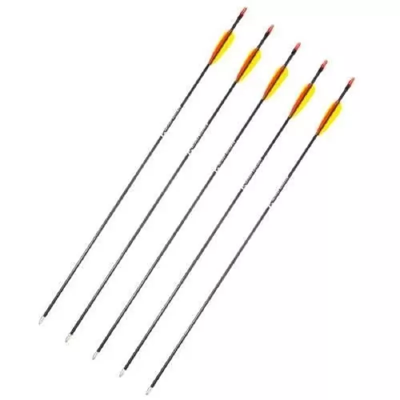 Poe Lang D-055-B3 flechas de fibra de vidrio, 28 pulgadas, juego de 5