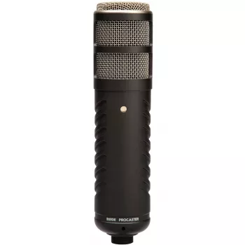 Micrófono de estudio dinámico RØDE Procaster — cableado, mini-XLR (3 pines), 75–18.000 Hz, 32 Ω, -56 dB, negro, 695 g