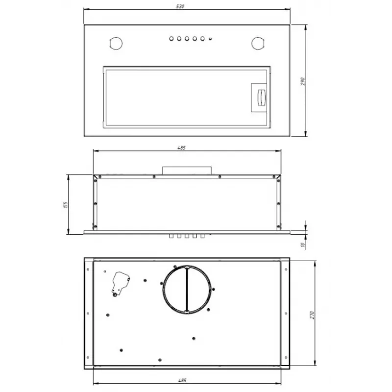 Campana extractora Akpo WK-7 MICRA 60 integrada en techo blanca