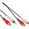 Cable de audio InLine 2x RCA conector macho / conector hembra 20m, 2 x RCA, conector macho, 2 x RCA, conector hembra, 20 m, negro