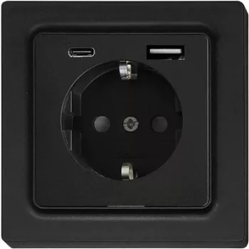 Eltako Toma de corriente antracita mate DSS55E+USBA+C-am (30055900)