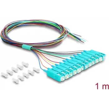 Cable de fibra óptica DELOCK 12x SC-UPC simplex patch > 12x extremo de cable abierto, 1 m