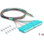 Cable de fibra óptica DELOCK 12x SC-UPC simplex patch > 12x extremo de cable abierto, 1 m