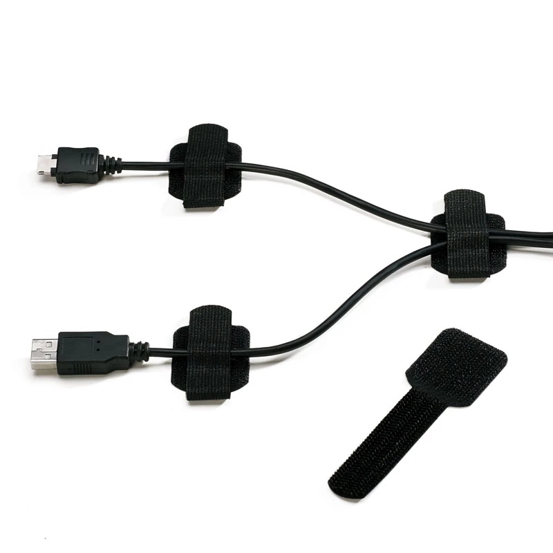 Soporte de pared para cables de velcro LABEL THE CABLE PRO, set de 50 uds. - negro