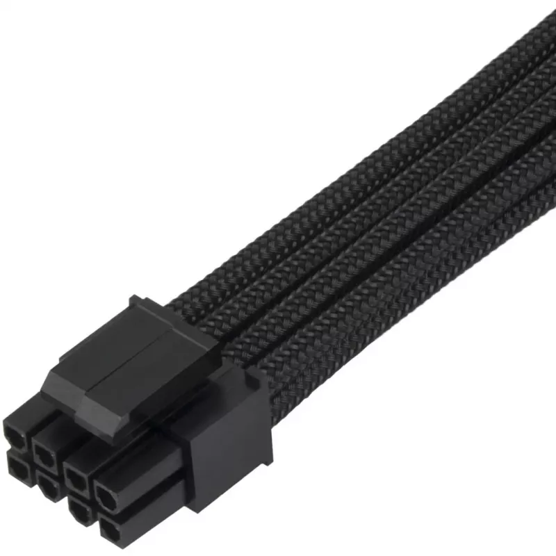 SilverStone SST-PP07E-EPS8B cable alargador EPS de 8 pines a EPS/ATX de 4+4 pines, 30 cm, negro