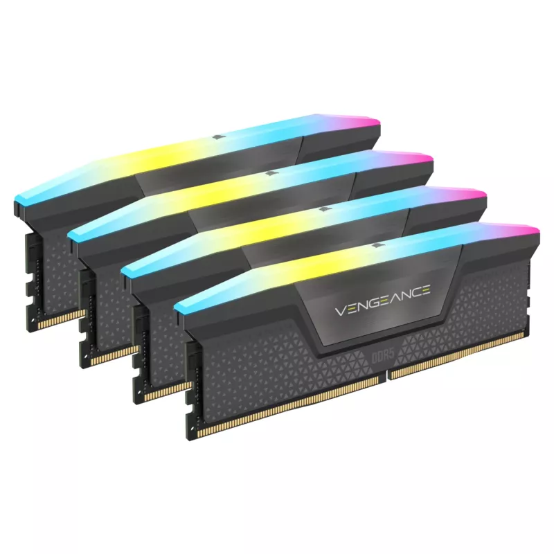 DIMM 64 GB DDR5-6000 (4x 16 GB) Quad-Kit, Memoria RAM negra, CMH64GX5M4B6000C36, Vengeance RGB, INTEL XMP
