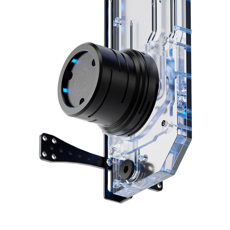 Singularity Resonance 2.0 Single D5 Distro Plate — placa de distribución con depósito de bomba única para refrigeración líquida personalizada