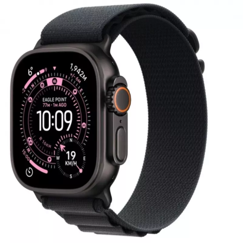 Apple Watch Ultra 3 GPS + Cellular 49mm Caja de titanio negro con Alpine Loop negra mediana