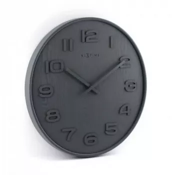 NeXtime 3096GS - Reloj de pared - Reloj de cuarzo - Redondo - Gris - Madera - Adultos