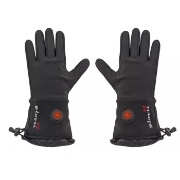 Guantes Glovii GLWM poliéster, pantalla táctil, cortavientos, resistente a la intemperie, palma acolchada, antideslizante, función de calefacción, S-M, negro