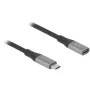 Delock 81202 cable alargador USB-C 40 Gbps, macho a hembra, PD 240 W, 2 m, gris
