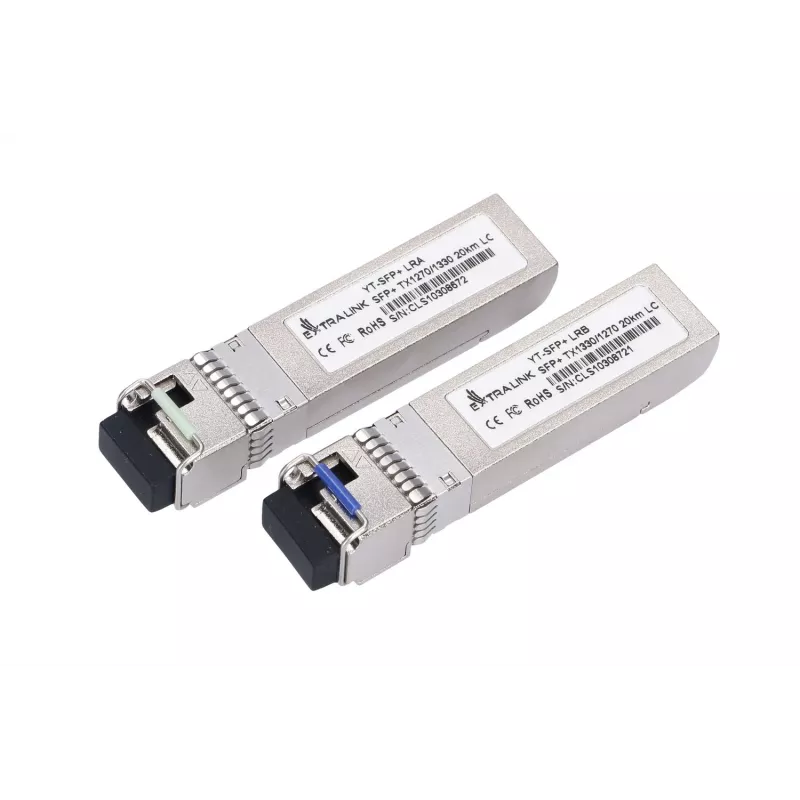 Módulo Extralink SFP+ 10G SFP+ WDM 10Gbps 1270/1330nm monomodo 20km LC DOM par, dedicado para HP/ARUBA