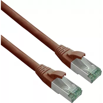Helos Cable patch 363771, RJ-45 a RJ-45, Cat.6a S/FTP (cable en bruto Cat.7), 1,5 m, marrón