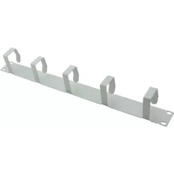 Placa de gestión de cables helos 328643 1U con 6 bridas metálicas 70×40 mm gris claro