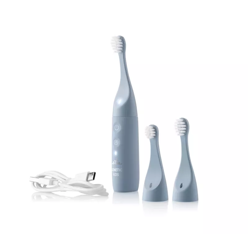 Cepillo de dientes eléctrico infantil ETA Sonetic Kids, azul — cabezal compacto, limpieza suave