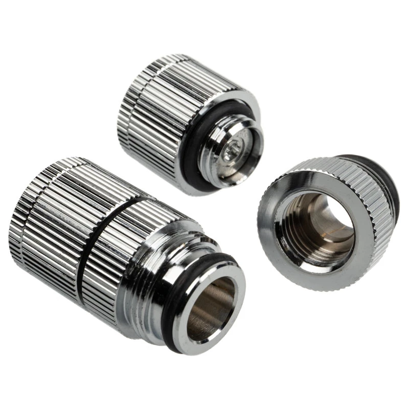 Salida de agua G1/4 rosca macho – BitsPower Touchaqua, pack de 2, plata