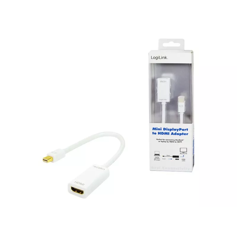 Adaptador de cable de vídeo LOGILINK Mini DisplayPort a HDMI tipo A CV0036A, 0,1 m, gris