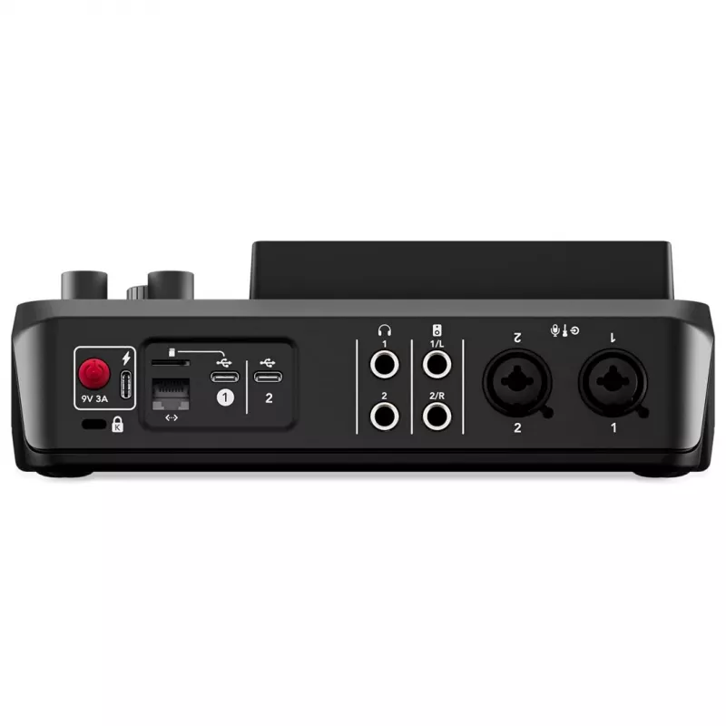 Controlador de estudio RØDE Caster Duo Negro — 2 combo XLR/TRS, 2 salidas de línea TRS, 48 kHz, 24 bits, pantalla táctil, Wi‑Fi, Bluetooth