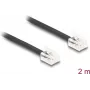 Delock 90618 Cable telefónico RJ11, RJ11 macho a macho, plano, 2 m, negro