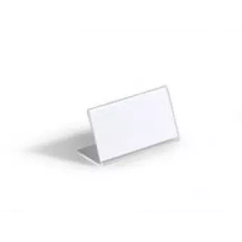 Durable 8055-19 Porta placas de identificación de mesa, forma L, 52 x 100 mm, acrílico, transparente, pack de 10