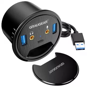 Hub USB GRAUGEAR G-THUB-AU-60 USB 3.2 Gen 1 Type-A Negro