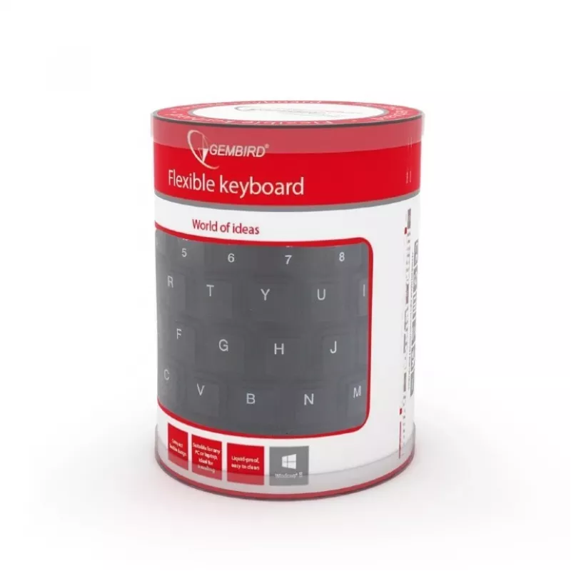 Teclado de silicona USB+PS/2 negro