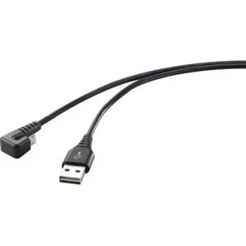Renkforce Cable de conexión USB 2.0, teléfono (analógico) [1x conector macho USB 2.0 A - 1x conector hembra USB 2.0 Micro-B] 1,00 m negro (RF-4598342)