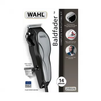Cortapelos Wahl 20107.0460 Baldfader — recortador AC con cable, 6 niveles de longitud, 1–13 mm, ancho de cuchilla 45 mm, Negro/Cromo