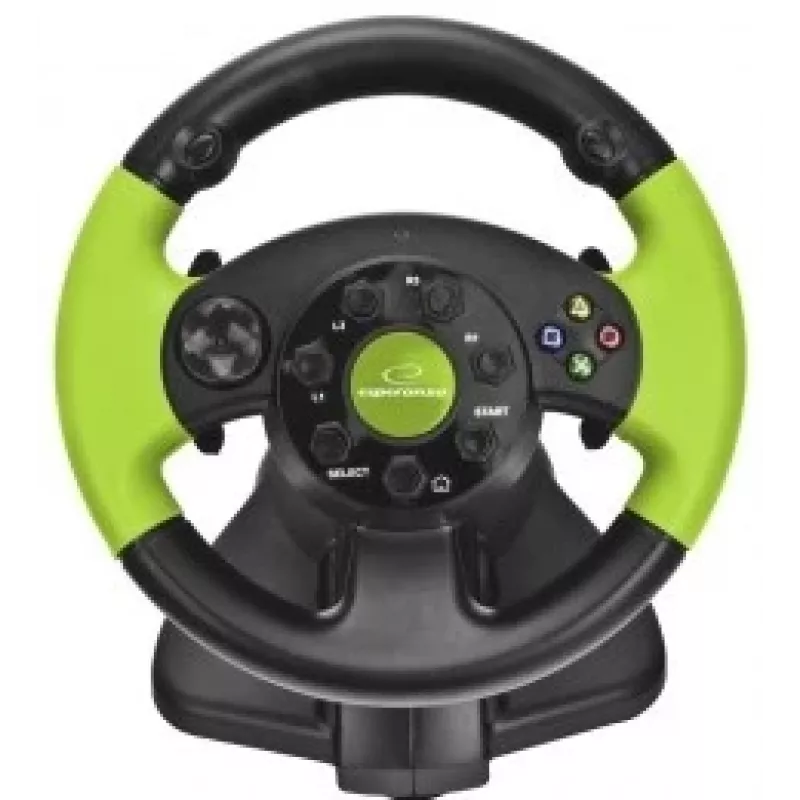 Esperanza EG104 High Octane volante con pedales, PC/PS3/Xbox 360, negro/verde