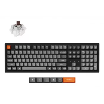 Teclado mecánico full-size Keychron K10 Max QMK — USB + RF Wireless + Bluetooth, 108 teclas, RGB, negro
