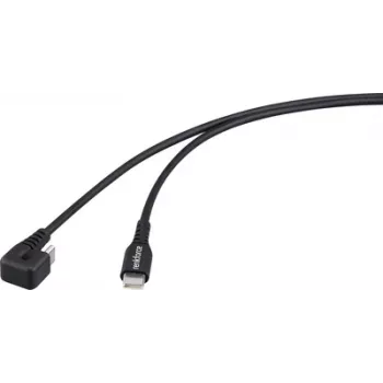 Renkforce cable USB 2.0 con conector USB-C, girado 180 grados, negro (RF-6721078)