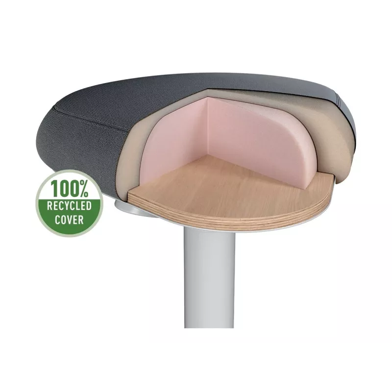 Silla de oficina Leitz 65440085 asiento acolchado gris estructura de plástico