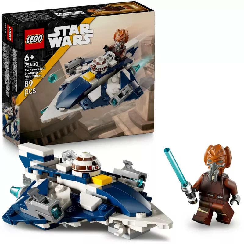 LEGO Microfighter Star Wars Caza estelar Jedi de Plo Koon 75400 — 89 piezas, 1 minifigura, edad 6+