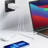 Cargador de pared UGREEN CD275 2× USB Type-C 65W Blanco — Doble USB-C 65W carga rápida, entrada 100–240V