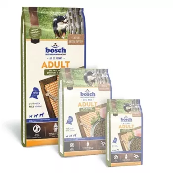 Bosch ADULT WITH FRESH POULTRY & MILLET, adulto, mijo, ave, 15 kg