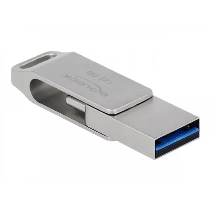 Memoria flash USB DeLOCK 128 GB USB-C Type-A modelo giratorio
