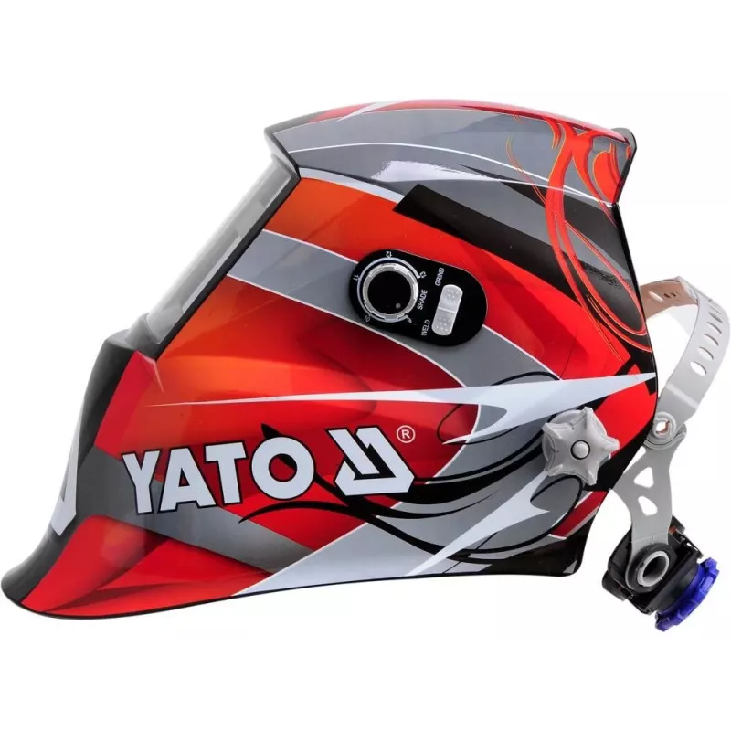 Yato YT-73921 careta de soldar con oscurecimiento automático, negro/rojo/plata
