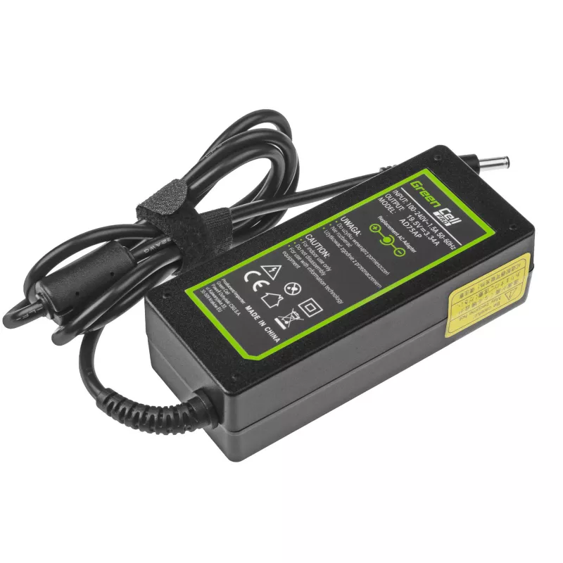 Fuente de alimentación Green Cell AD75AP 65W 19,5V 3,34A para portátiles Dell, interior, negro