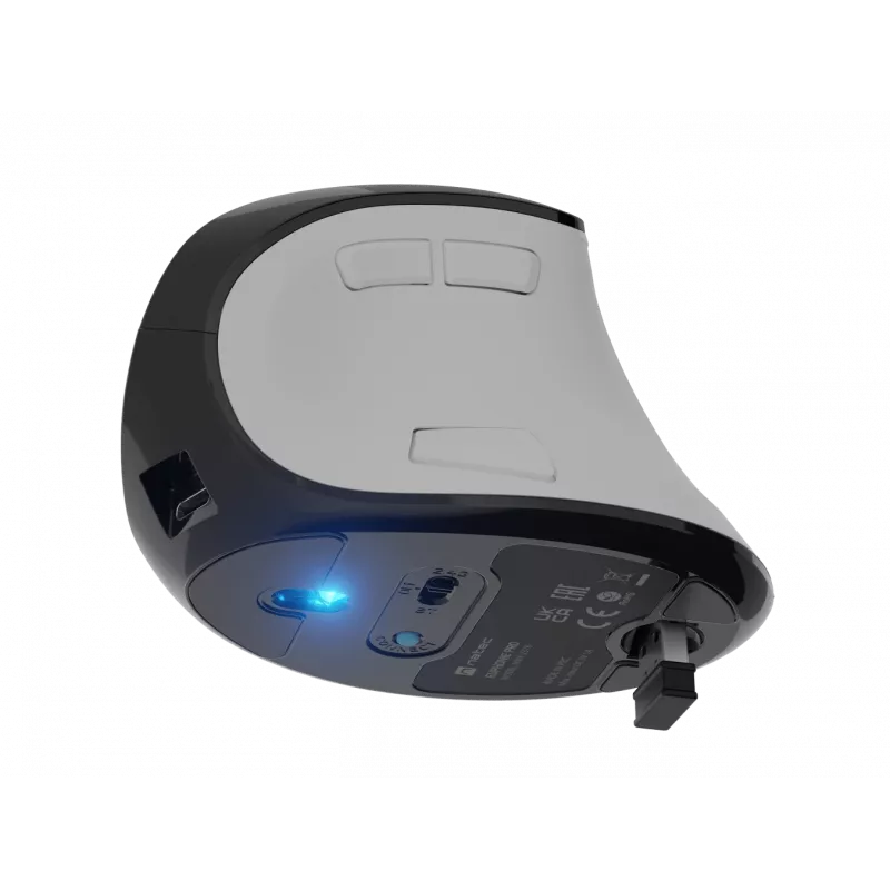 Ratón vertical inalámbrico NATEC Euphoniе Pro Bluetooth 5.0, 4000 DPI, programable, silencioso, blanco