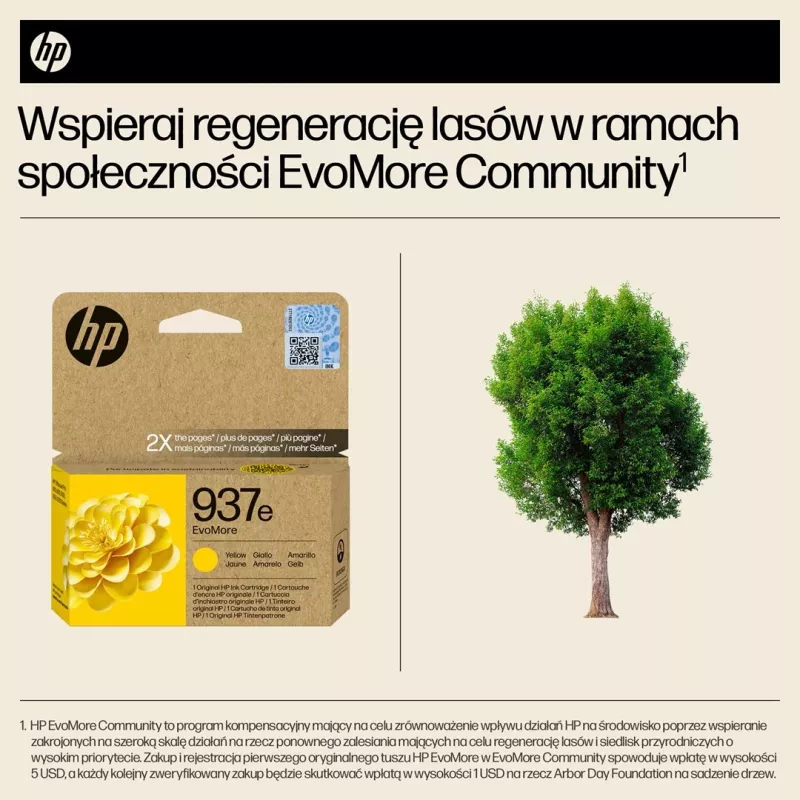 HP 937e EvoMore Cartucho de tinta original Amarillo