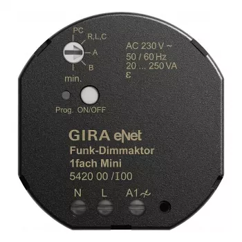 GIRA 542000 Regulador de intensidad inalámbrico Mini 20 250 VA Gira eNet